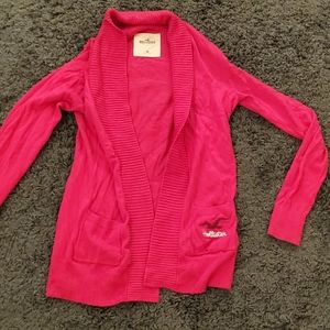 Pink hollister cardigan